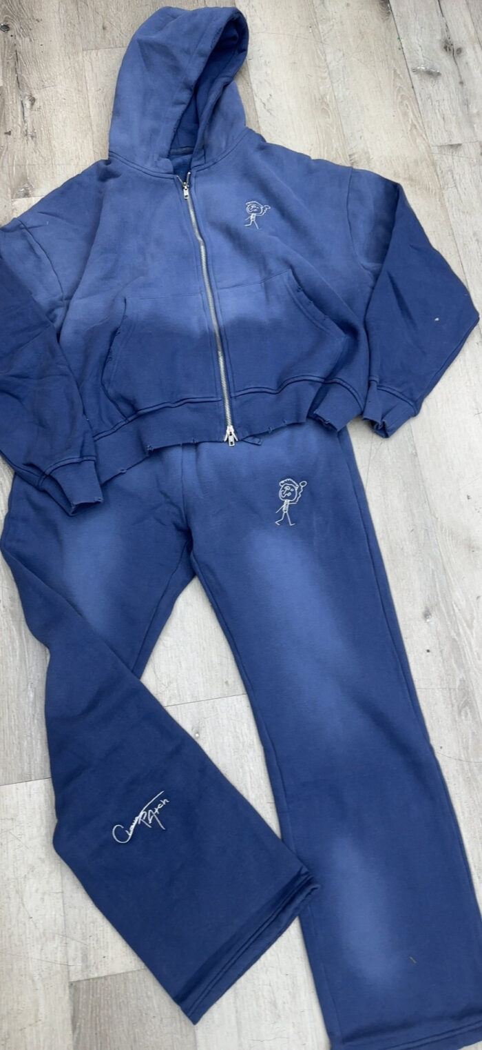 Clown Patch Royal blue sweatshirt and pants combo
